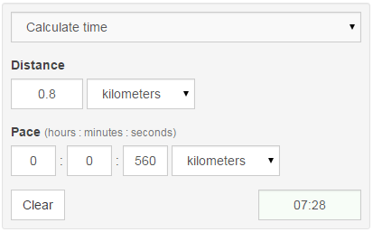 Swim pace calculator