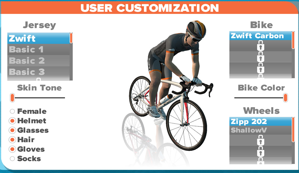 zwift character customization